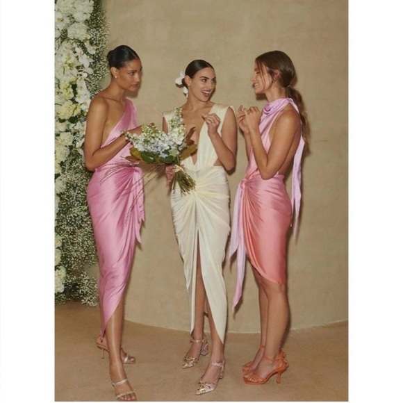 Baobab Mia Plunge V-Neck Gathered Midi Sheath Dress, NWT - Picture 14 of 15